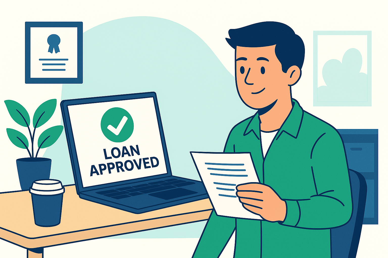 Loan approved for small business owner